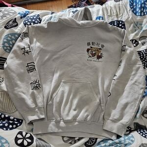 Riot Society Mens Small White Tiger Hoodie